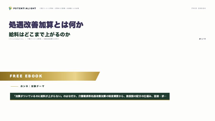 処遇改善加算とは何か — 給料はどこまで上がるのか eBook表紙